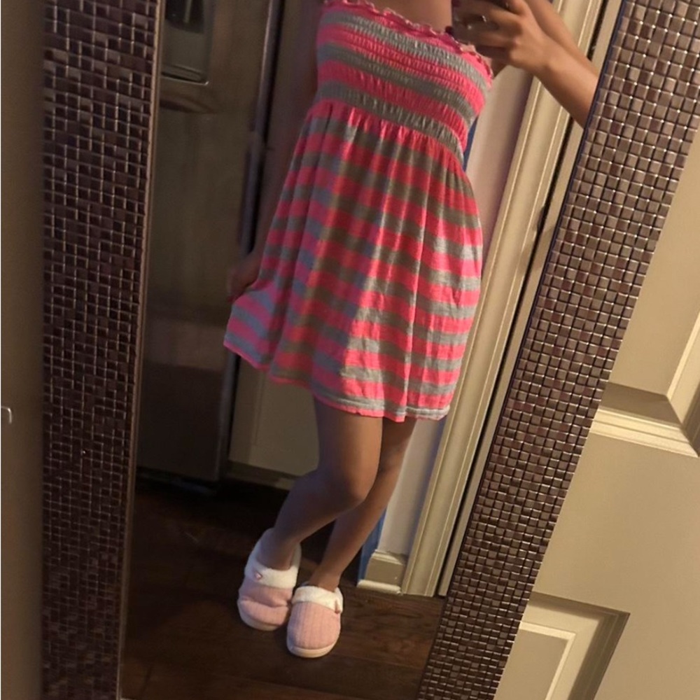 Pink and Grey 2000s Dress